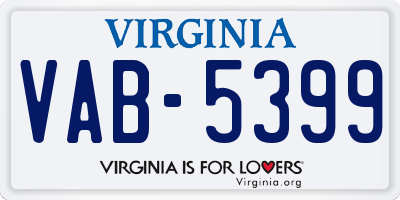 VA license plate VAB5399