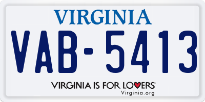 VA license plate VAB5413