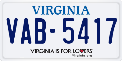 VA license plate VAB5417