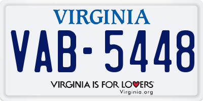 VA license plate VAB5448