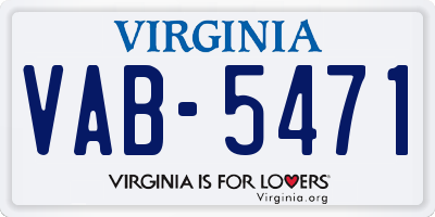 VA license plate VAB5471