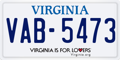 VA license plate VAB5473