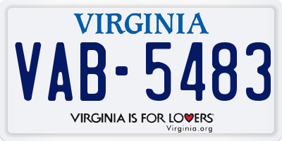 VA license plate VAB5483