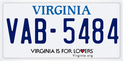 VA license plate VAB5484