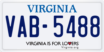 VA license plate VAB5488