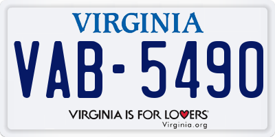 VA license plate VAB5490