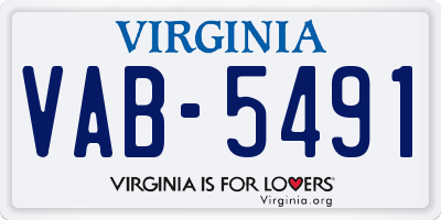 VA license plate VAB5491