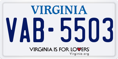 VA license plate VAB5503