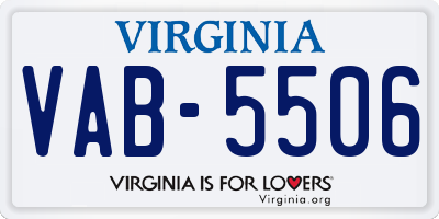 VA license plate VAB5506