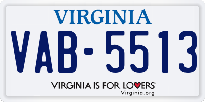 VA license plate VAB5513