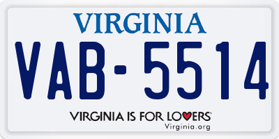 VA license plate VAB5514