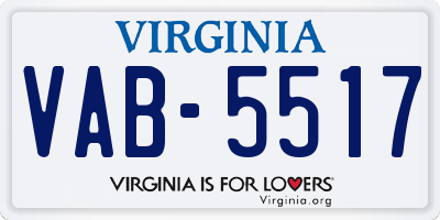 VA license plate VAB5517