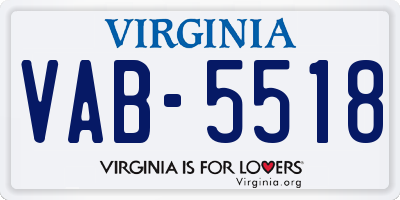 VA license plate VAB5518