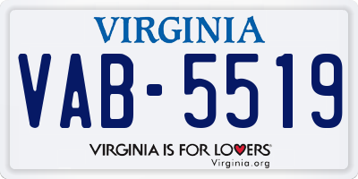 VA license plate VAB5519