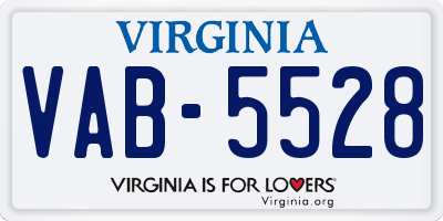 VA license plate VAB5528