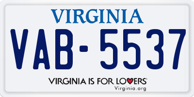 VA license plate VAB5537