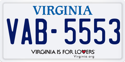 VA license plate VAB5553
