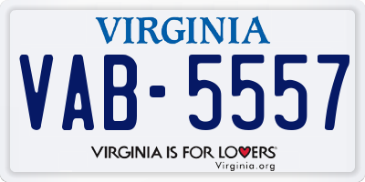 VA license plate VAB5557