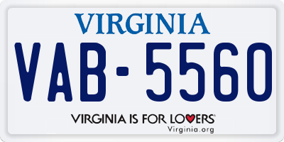 VA license plate VAB5560