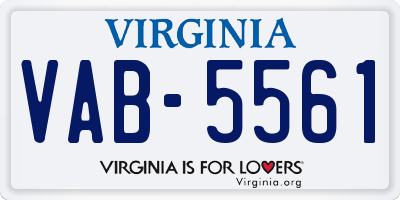 VA license plate VAB5561