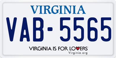 VA license plate VAB5565