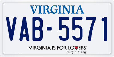 VA license plate VAB5571