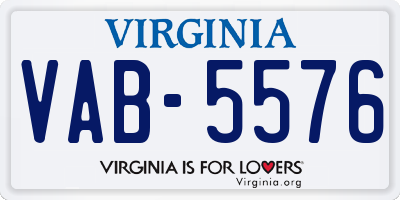 VA license plate VAB5576