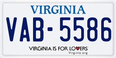VA license plate VAB5586