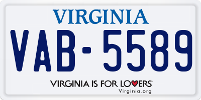 VA license plate VAB5589