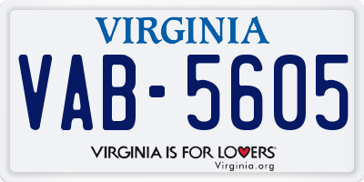 VA license plate VAB5605