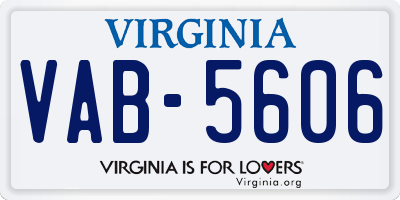 VA license plate VAB5606