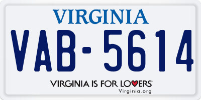 VA license plate VAB5614