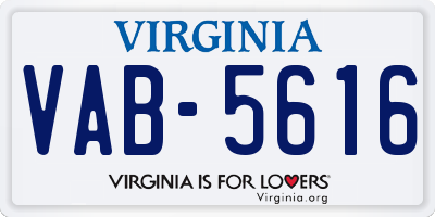 VA license plate VAB5616