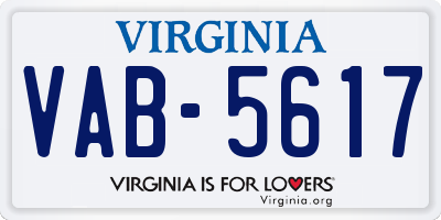 VA license plate VAB5617