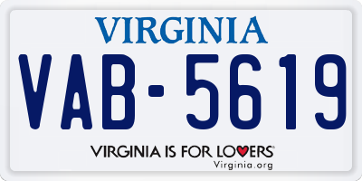 VA license plate VAB5619