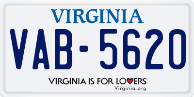 VA license plate VAB5620