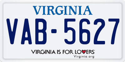 VA license plate VAB5627