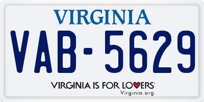 VA license plate VAB5629