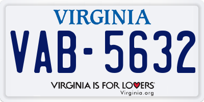 VA license plate VAB5632