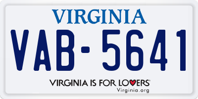 VA license plate VAB5641