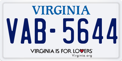 VA license plate VAB5644