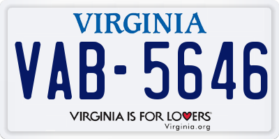 VA license plate VAB5646