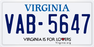 VA license plate VAB5647