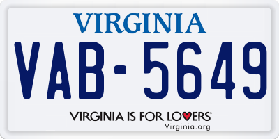 VA license plate VAB5649