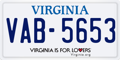 VA license plate VAB5653