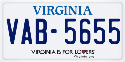 VA license plate VAB5655