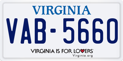VA license plate VAB5660