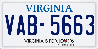 VA license plate VAB5663