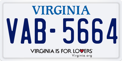 VA license plate VAB5664