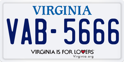 VA license plate VAB5666